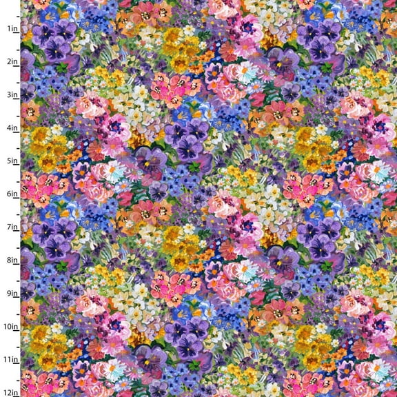 Love is All Around Floral Treasure Multi Cotton Fabric