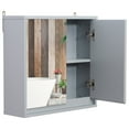 thumbnail image 1 of HOMCOM Wall Mounted Medicine Cabinet with Mirror, Grey, 1 of 9