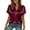 Wine, variant on CHUMUD Womens Summer Satin Tops Short Sleeve Casual Blouse V Neck Shirts Loose Fit Spring Fashion