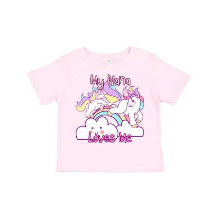 

Inktastic My Nana Loves Me Unicorn Girls Toddler T-Shirt