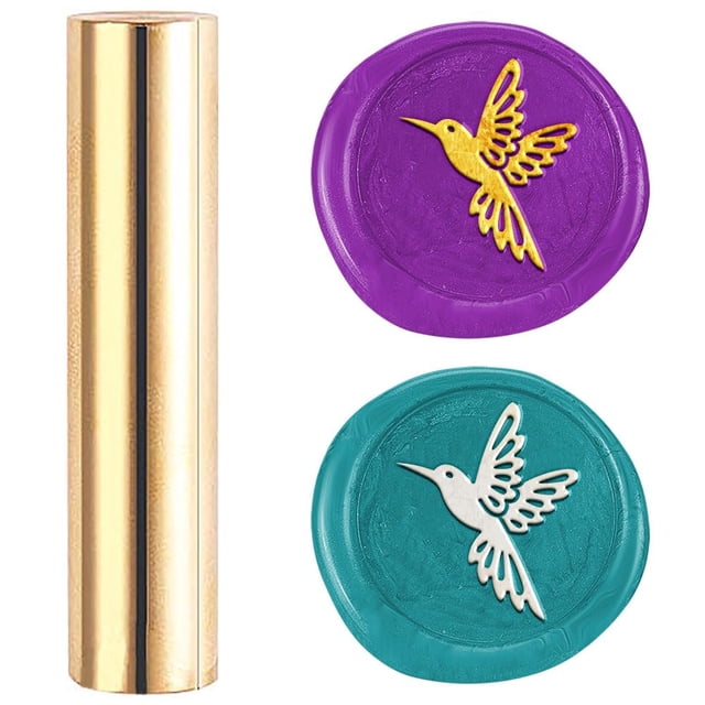 Sello de cera de latón pequeño de 15 mm con forma de colibrí. Sellos de cera vintage con forma de animal.