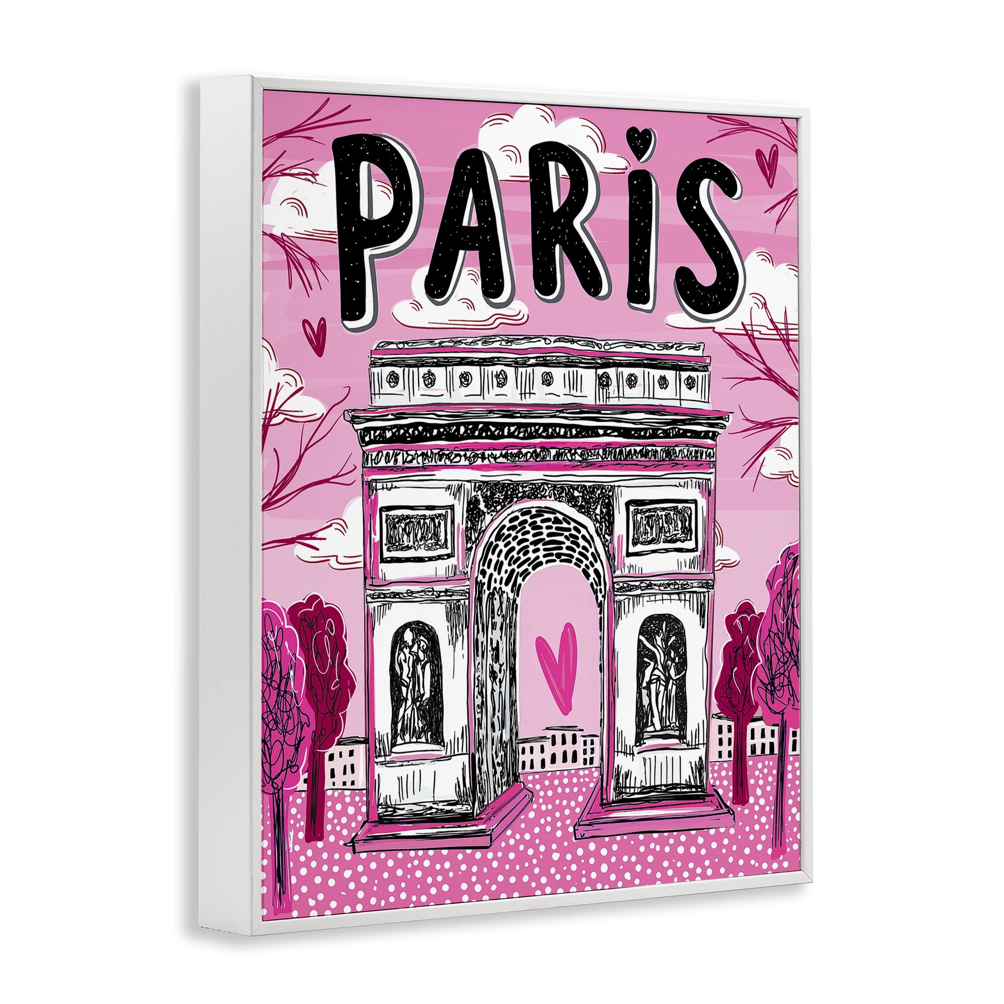 Stupell Industries Romantic Paris Arc de Triomphe White Framed Giclee Art, design by Jess Stempel