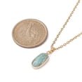 thumbnail image 3 of 10pcs Natural Amazonite Oval Pendant Necklace with Golden 304 Stainless Steel Cable Chains 16.02 inch(40.7cm), 3 of 5
