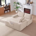 thumbnail image 4 of Lunale L-Shaped Modular Sectional Sofa with Movable Chaise, 3-Seater Boneless Cloud Couch for Living Room, Beige(Right Facing Chaise), 4 of 6