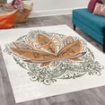 thumbnail image 2 of Lotus Decorative Rug, Flower Bloom Ornaments Exotic Petals Oriental Traditional Boho Design, Quality Carpet for Bedroom Dorm and Living Room, 6 Sizes, Pale Eggshell, by Ambesonne, 2 of 4