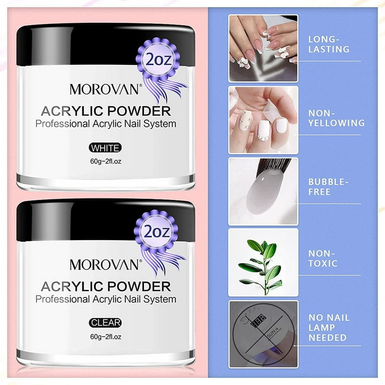 Morovan Black Acrylic Nail Powder 4oz Professional Acrylic Nail Powder  Large Acrylic Nail Powder