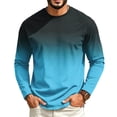 thumbnail image 2 of IAJDKMEK Men's Raglan Long Sleeve Shirt - Round Neck Casual Tee, Soft Everyday Shirt for Men, Great Work Shirts and Weekend Wear,Blue L, 2 of 7