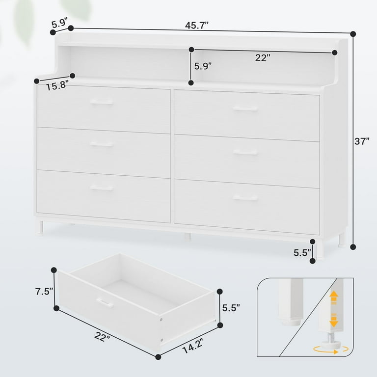 Hasuit 7 Drawer Dresser for Bedroom, Double Dresser with Sturdy Base, Wood  Storage Tower Clothes Organizer, Large Storage Cabinet for Closet, Living  Room, Hallway – Built to Order, Made in USA, Custom