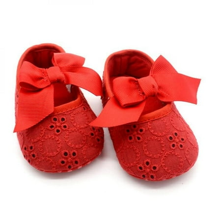 

Final Clear Out!White Bowknot kids Girl Lace Shoes Toddler Prewalker Anti-Slip Shoe Simple kids Shoe