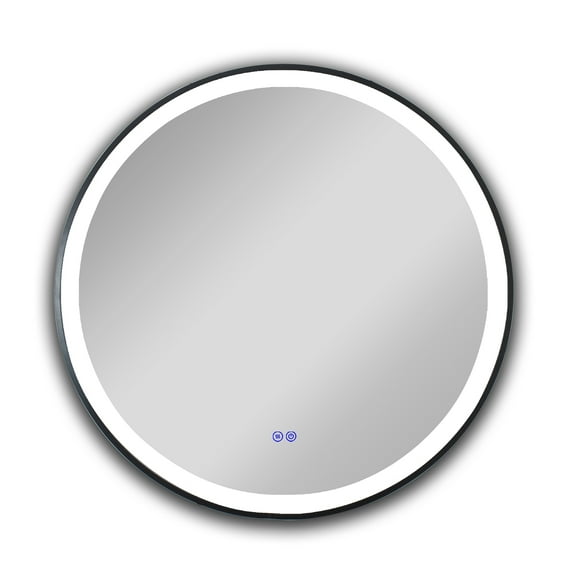 RADIANCE goods Embedded Round TouchScreen LED Mirror 3 Color Temperatures 3000K-6000K 24" Wide