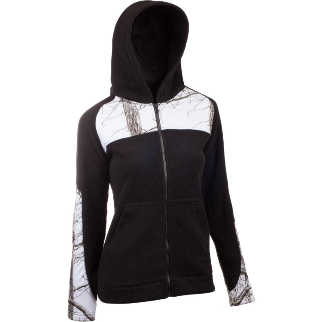 Fleece Hoodie Zip Up Snow Camo 