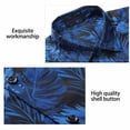 thumbnail image 3 of Men's Hawaiian Shirts Casual Tropical Shirt Short Sleeve Holiday Aloha Hawaii Shirt Blue, 3 of 7