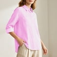 thumbnail image 6 of Women's Striped Button Down Shirt Long Sleeve Business Dressy Casual Blouses Classic Collared Work Outfits Clothes, 6 of 9