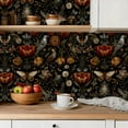 thumbnail image 5 of Peel and Stick Wallpaper Contact Paper Vintage Floral Dark Floral Bird DIY Self Adhesive Removable Retro Boho Self Adhesive and Removable 23.6in x 118in, 5 of 8