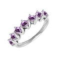 thumbnail image 2 of Sterling Silver with Natural Amethyst Seven Stone Band Ring, 2 of 3