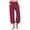 (Style 48)Wine, variant on EaskTriop Women's Cropped Wide Leg Pants High Waist Drawstring Lounge Pants with Pockets Boho Palazzo Capris Casual Summer Beach Pants