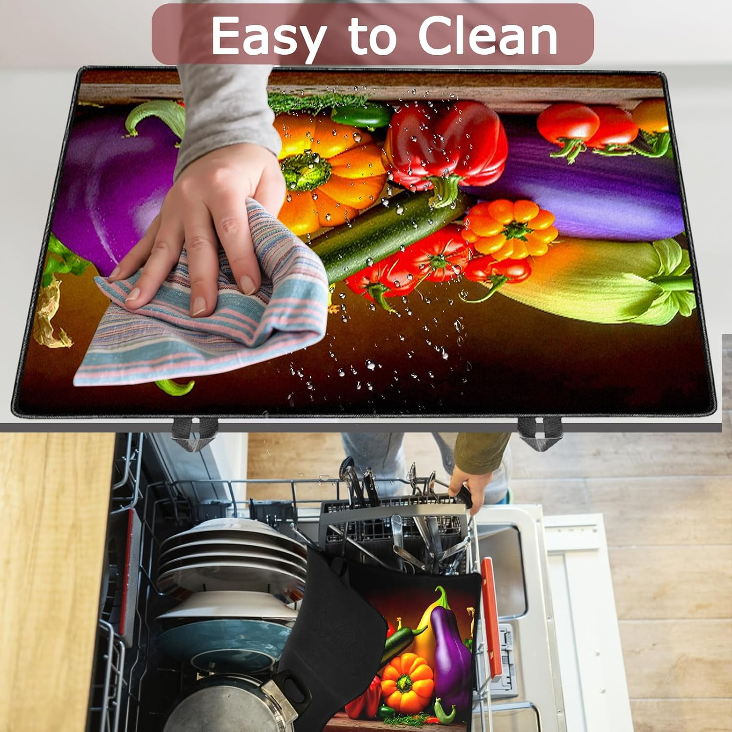 TYEMUI 30" Electric Stove Top Cover Waterproof Natural Rubber Mat, 28.5x20.5in Heat Resistant 30inch 5.0cu Stove Cover Protector, Non-Slip Countertop & Glass Cooktop Shield