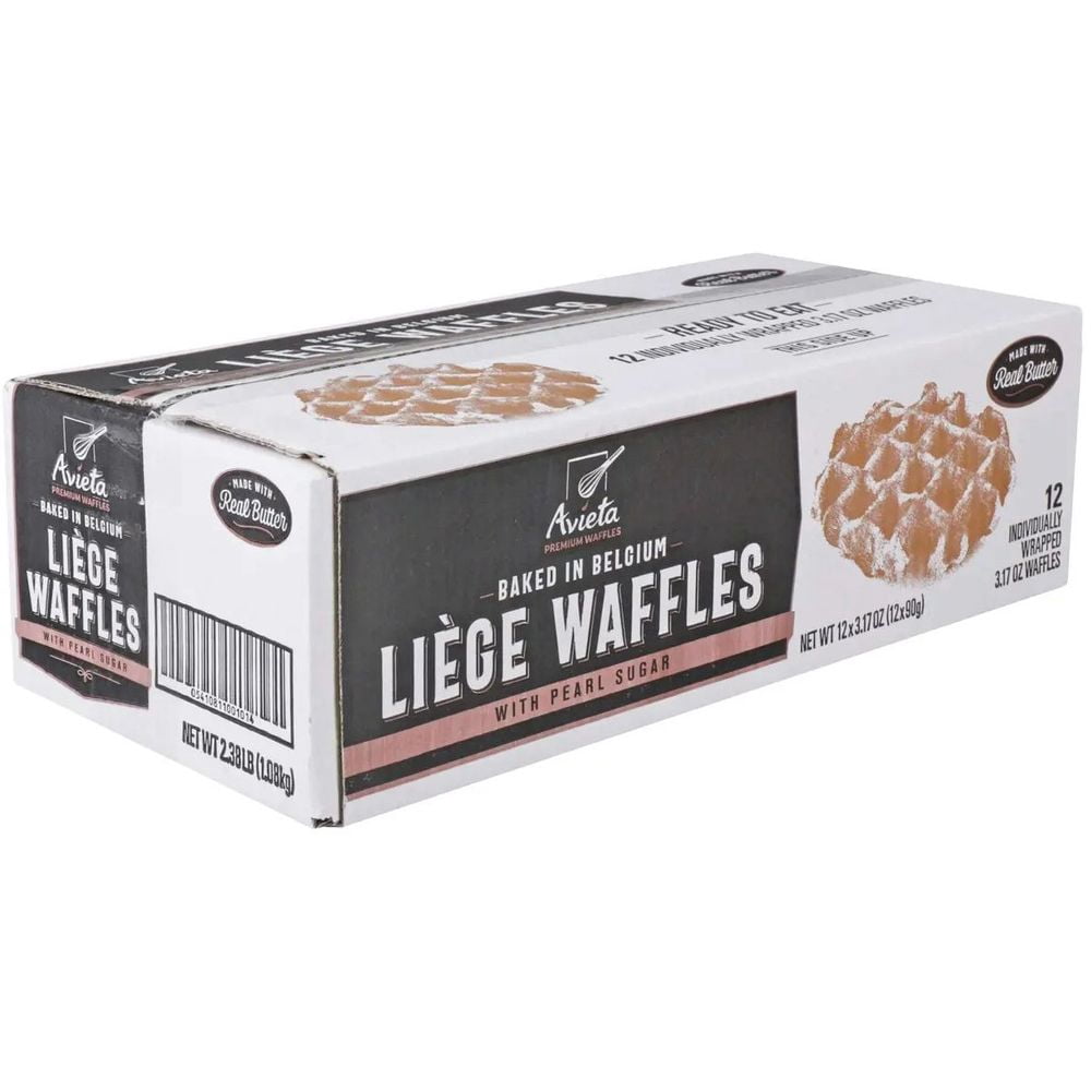 12x Avieta Belgian Pearl Sugar Waffles, Individually Packed 3.17 Ounce