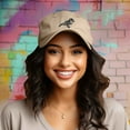 thumbnail image 3 of Dalix Fossil Embroidered Dinosaur T Rex Cotton Dad Hat Baseball Cap Adjustable Mens in Khaki, 3 of 5