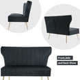 thumbnail image 3 of Reception Velvet Loveset Sofa with Golden Legs, Black, 3 of 4