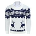 thumbnail image 3 of Yesfashion Men's Christmas Sweaters Holiday Reindeer Snowflakes V Neck Jumpers, 3 of 9