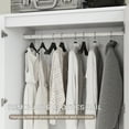 thumbnail image 4 of iPormis Wooden Armoire Wardrobe Closet with 2 Drawers, Clothing Storage Cabinet with Shelves Aluminum Hanging Rod, Sturdy Freestanding Modern Bedroom Clothing Armoires, White, 4 of 7