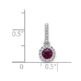 thumbnail image 2 of 14k White Gold Diamond and Cabochon .47 Rhodolite Garnet Pendant, 2 of 2