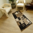 thumbnail image 5 of Rug Branch Modern Geometric Checkered Brown Beige Indoor Doormat Rug - 2x3, 5 of 5