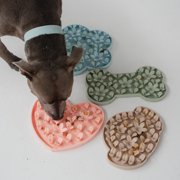 Dexypaws: Enrichment Snuffle Mat: Blush Pink Heart - Textured Dog Feeding Pad, Food Grade Silicone, Spread Food & Treats, Pet Soothing, Suction Back