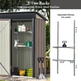 thumbnail image 3 of Euroco 5' x 3' FT Outdoor Storage Shed, Metal Garden Tool Shed with Lockable Door, Outside Sheds & Storage Galvanized Steel, Brown, 3 of 7