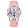 thumbnail image 1 of Reloj de cuero de ilustración de calamar vintage para mujeres reloj de hombre Ideas de regalo d zhoulianfa Mirar, 1 of 6
