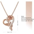 thumbnail image 4 of Collar de rosas para mujer, colgante de corazón de amor 5A, joyería, 4 of 4