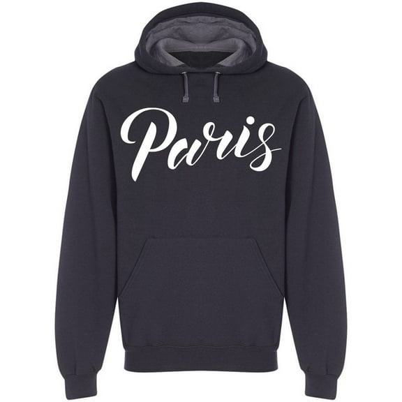Paris Cursive Font Design Hoodie Men -Image by Shutterstock, Male x-Large