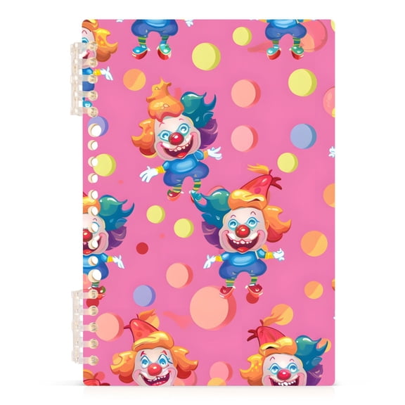 Cute Clown Polka Dots Spiral Journal Notebook College Ruled Notebook 8.3" x 5.7" A5 Lined Thick Paper Page