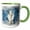 Green/White, variant on 3drose, Image of Watercolor Pretty White Swan, 11oz Two-tone Yellow Mug