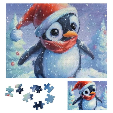 BCIIG Penguin Wooden Jigsaw Puzzle Impossible Wooden Puzzles for Adults Challenging Difficult 500 Pieces Gift for Family Friends 500 PCS