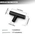 thumbnail image 3 of knobelite (12 Pack) Black Single Hole Kitchen Cabinet Knobs, (2 inch) 50mm Overall Length Cabinet Knobs, Door Hardware T Bar Drawer Knobs, Stainless Steel Cabinet Knobs for Drawer Dresser Pulls, 3 of 7