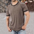thumbnail image 2 of Men Summer Tops Tops Mens Quick Men plus Size Olive Kimono Mens Athletic Short Sleeve Small Shirt Shirts Striped Long Sleeve Tall T Shirts Athletic T Shirt Tees Fashion Deep V Coffee M, 2 of 7