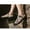 Khaki, variant on Men Khaki Outdoor Hiking Sandals Adjustable Nylon Webbing Straps Antelope Logo Mesh Breathable Upper Separate Anti-Collision Toe Cap Thick Serrated Non-Slip Sole Open Toe Sports Sandals