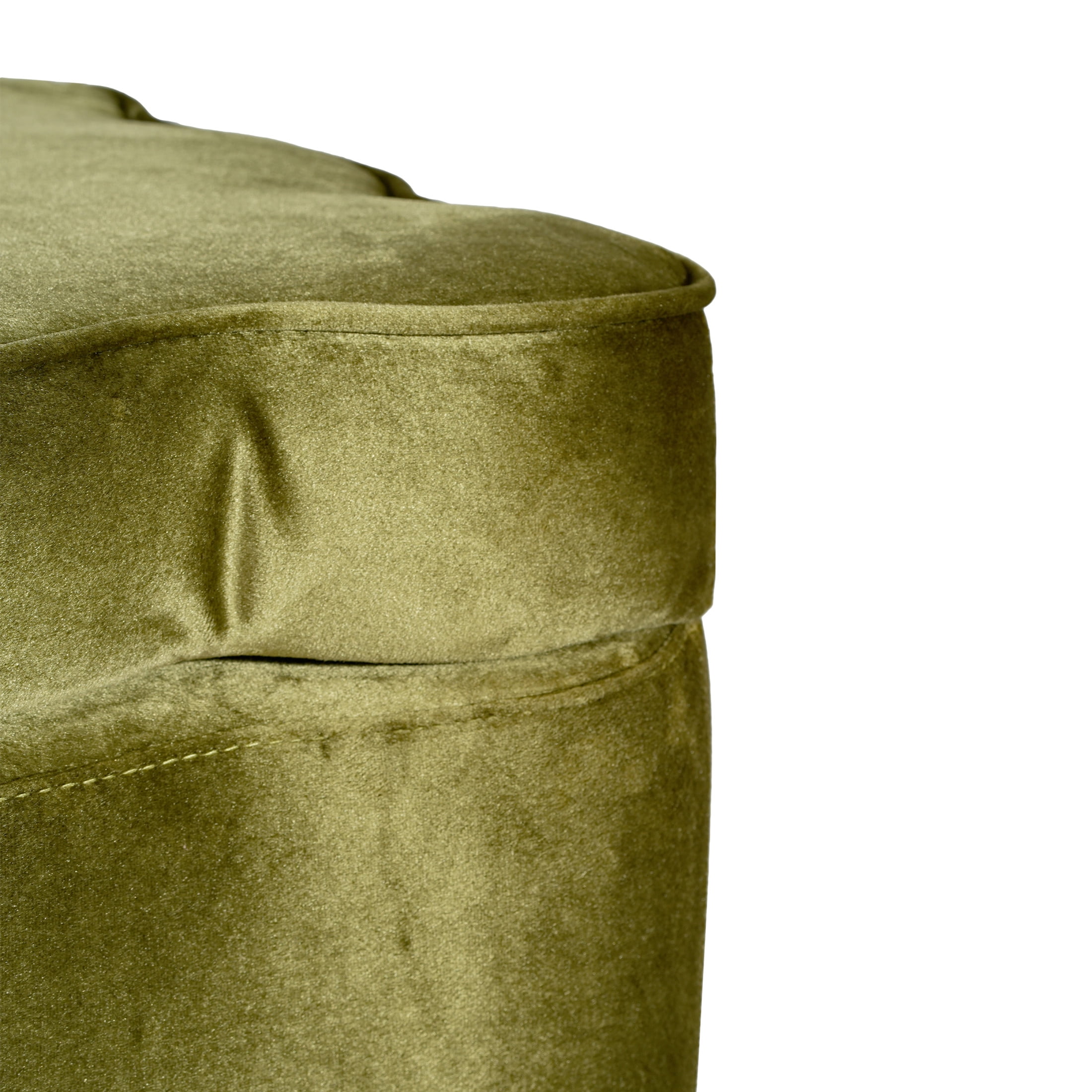 Christopher Knight Home 50" Modern Velvet Storage Ottoman with Scalloped Design, Solid Wood Frame, Olive Green