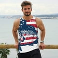 thumbnail image 6 of Gukieu bass fish with the USA flag Print Men's Quick Dry Fitness Vest, Round Neck Sleeveless Fitness Bodybuilding Top-4X-Large, 6 of 7