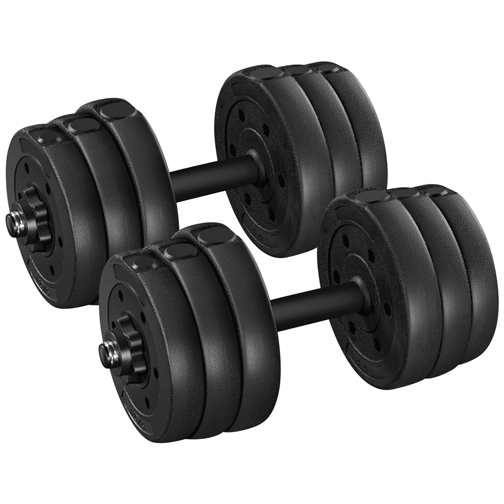 Yaheetech 44 lb Adjustable Dumbbell Weight Set Body Building Training Home Dumbbell, Black