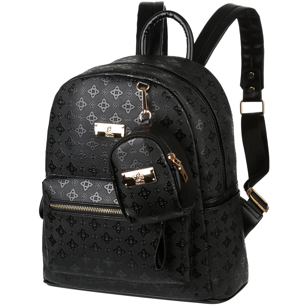 Vbiger 2 In 1 Pu Leather Trendy Backpack With Rivets Decoration