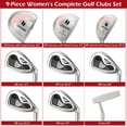 thumbnail image 4 of Costway 9 PCS Women's Complete Golf Club Set Right Handed with 460cc Alloy Driver Irons Pink, 4 of 10
