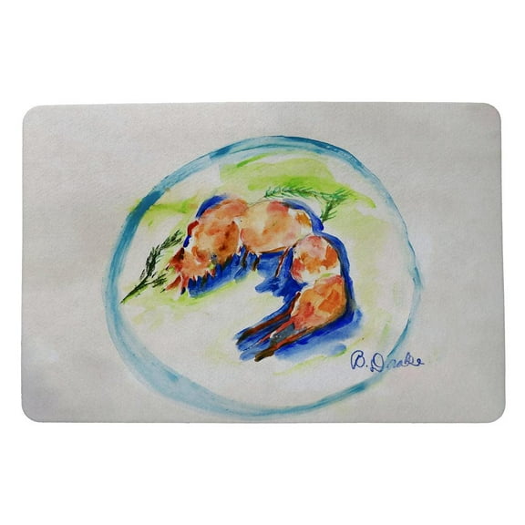 Betsy Drake Interiors Shrimp Plate Door Mat 18x26