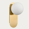 thumbnail image 4 of Claxy Gold Panel Wall Sconce with Globe Milk Glass Shade, 4 of 9