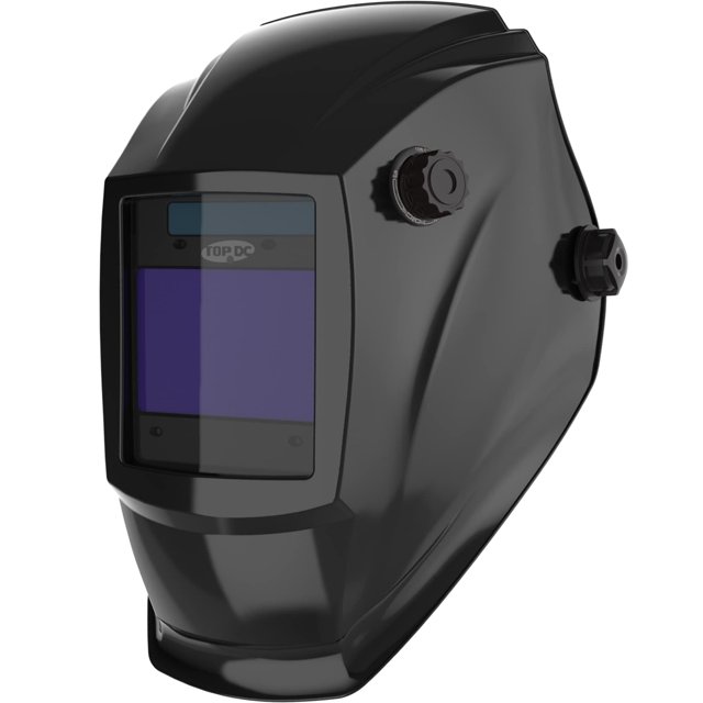 TOPDC Large Viewing Screen 3.93'X2.63' Solar Power Auto Darkening Welding Helmet with Optical Class 1/1/1/2, Shade Range 4/5-9/9-13 with Grinding Feat