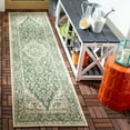 thumbnail image 3 of SAFAVIEH Beach House Stanice Medallion Indoor/Outdoor Runner Rug, Green/Creme, 2'2" x 8', 3 of 10
