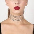 thumbnail image 4 of AYYUFE Punk Shiny Rhinestone Letter Honey Cup Chain Choker Necklace Women's, 4 of 7