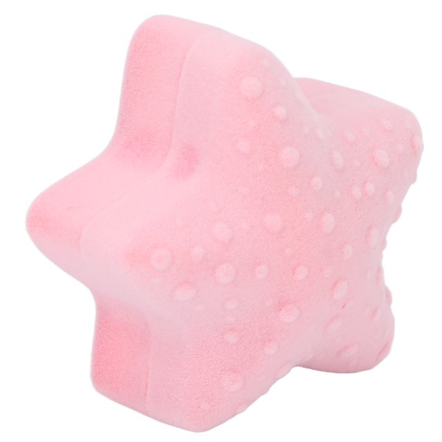 Caja de Anillo ANGGREK Estuche de Viaje Organizador Forma de Estrella de Mar Pequeña Rosa Flocado
